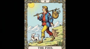 Стандартное изображение Шута Карта Таро Шут (The Fool) символика начала пути и невинности