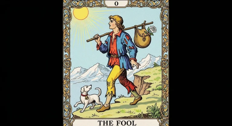Стандартное изображение Шута Карта Таро Шут (The Fool) символика начала пути и невинности