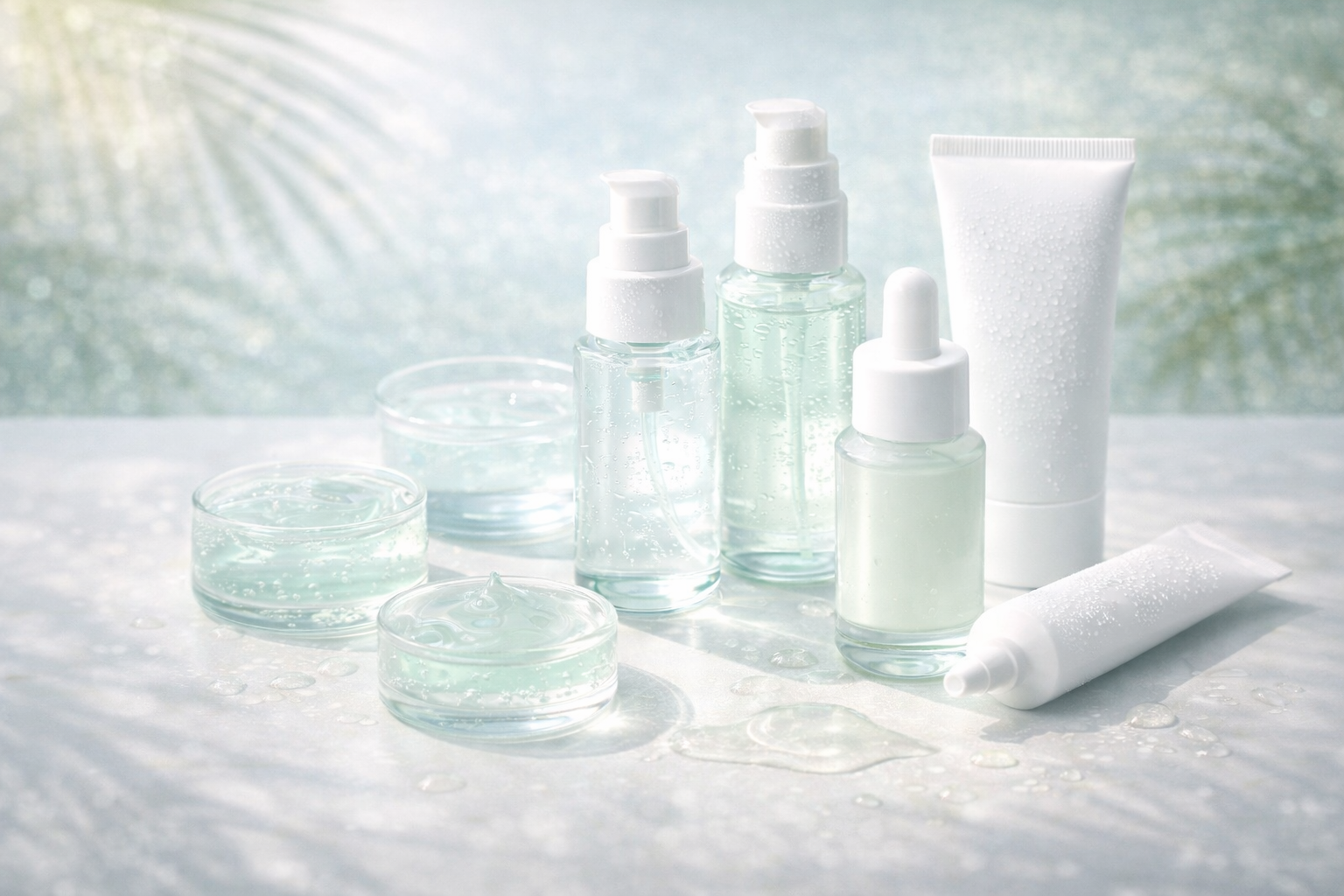 Thai acne skincare gel textures and lightweight oil-control products for humid tropical climate