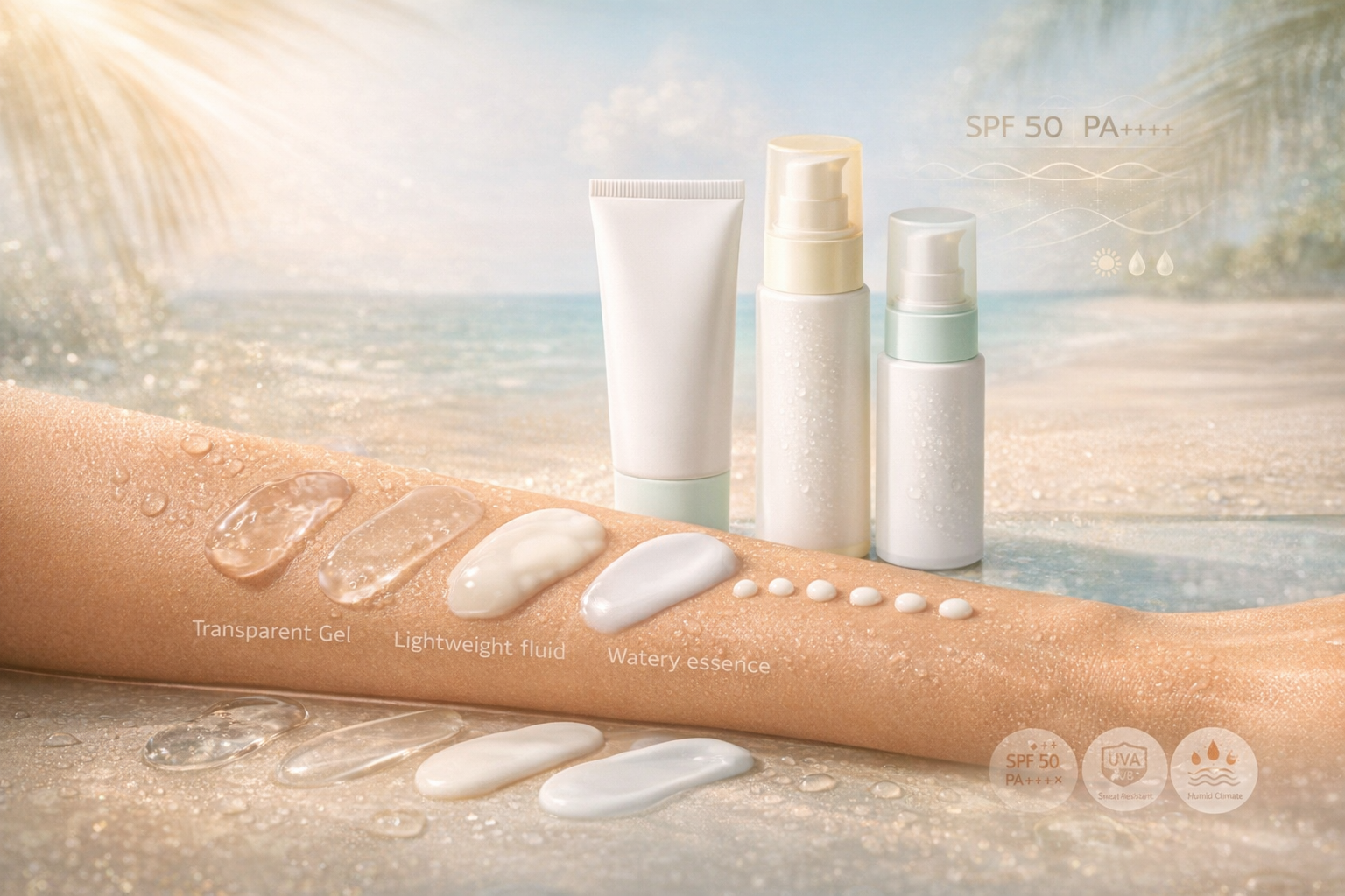 Thai sunscreen textures and SPF 50 PA++++ sunscreens designed for tropical heat and humidity in Thailand