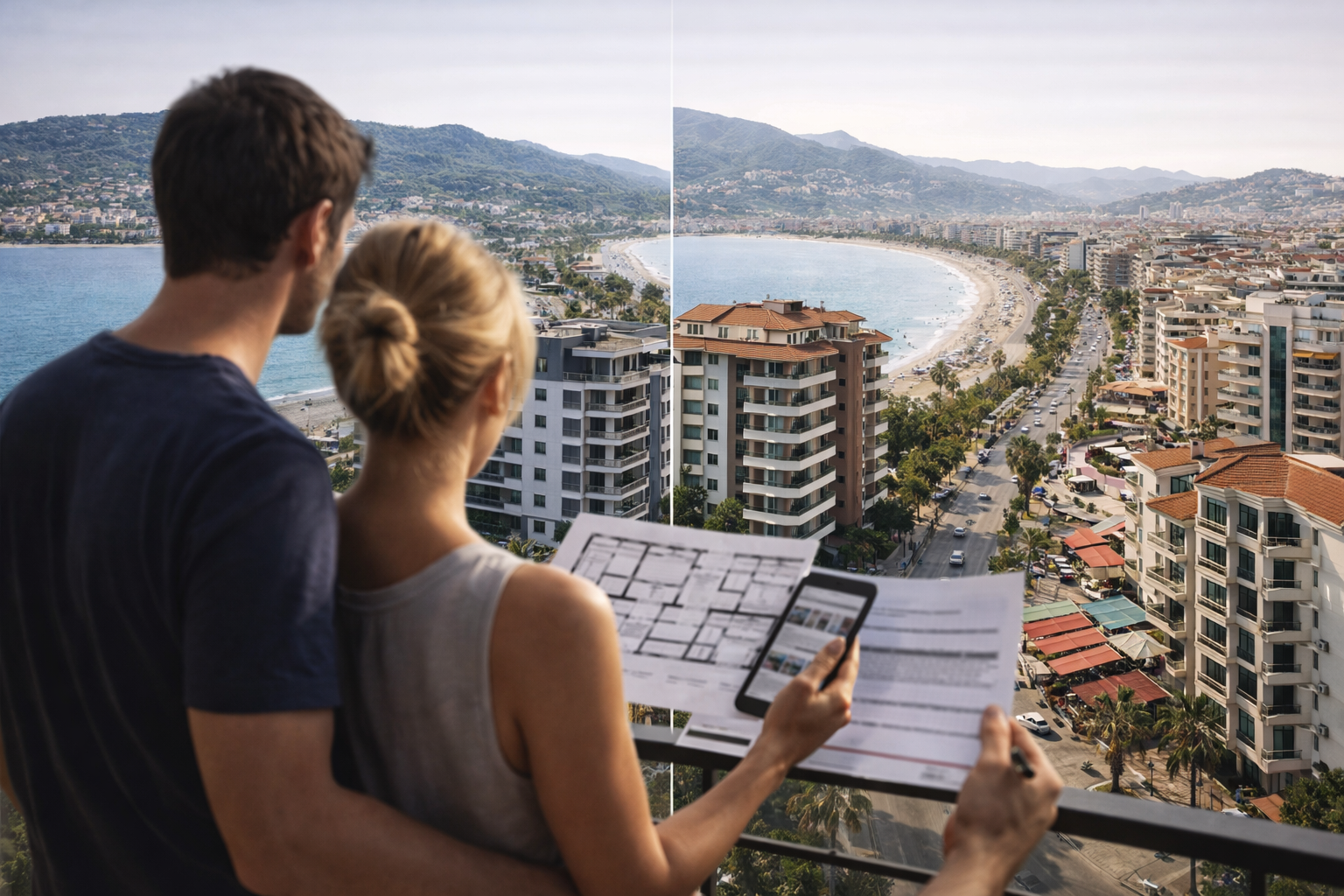 Покупатель сравнивает недвижимость в Газипаше и Аланье по цене, ликвидности, аренде и инвестиционной выгоде