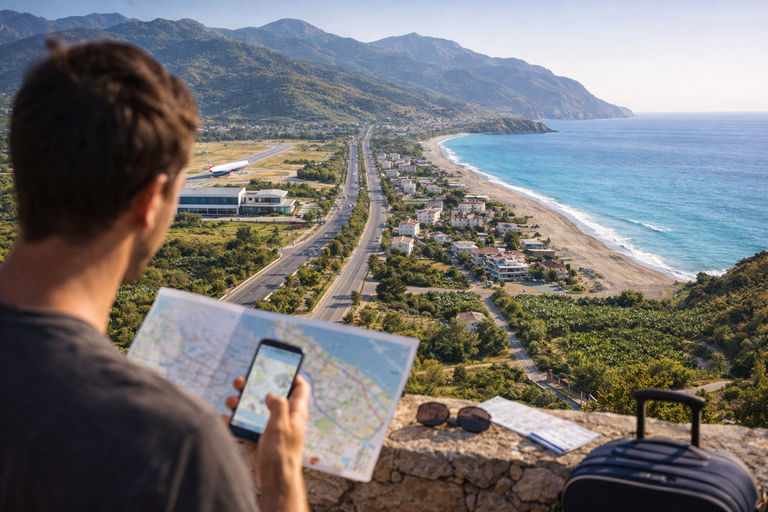 Газипаша на карте Турции: побережье Средиземного моря, аэропорт, трасса D400 и расположение рядом с Аланьей